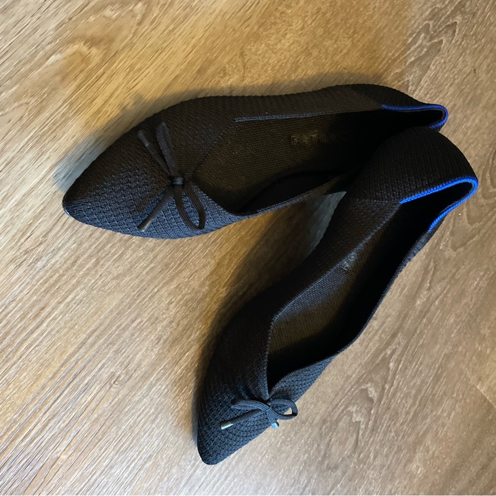 Rothy's Point Women's Black Bow Flats - Picture 4 of 9